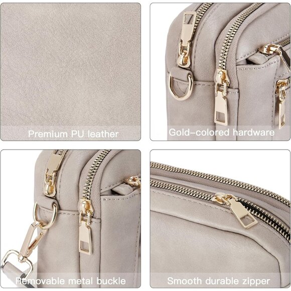 Telena Women Grey Trendy Vegan Leather Shoulder Handbags With Adjustable Strap - Picture 6 of 7